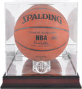 Houston Rockets Mahogany (2019-Present) Team Logo Basketball Display Case with Mirrored Back - Fanatics Authentic Certified