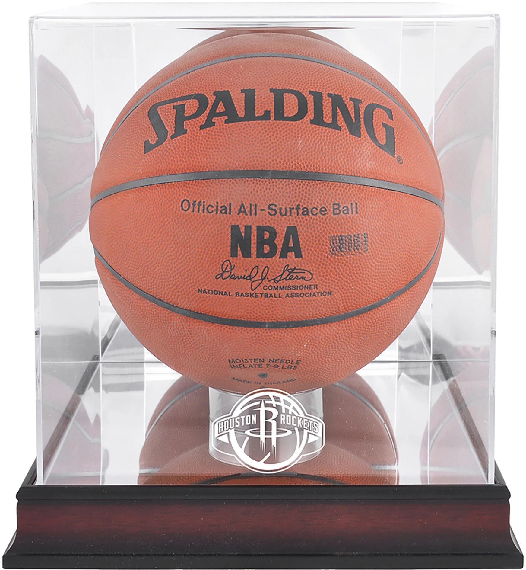 Houston Rockets Mahogany (2019-Present) Team Logo Basketball Display Case with Mirrored Back - Fanatics Authentic Certified