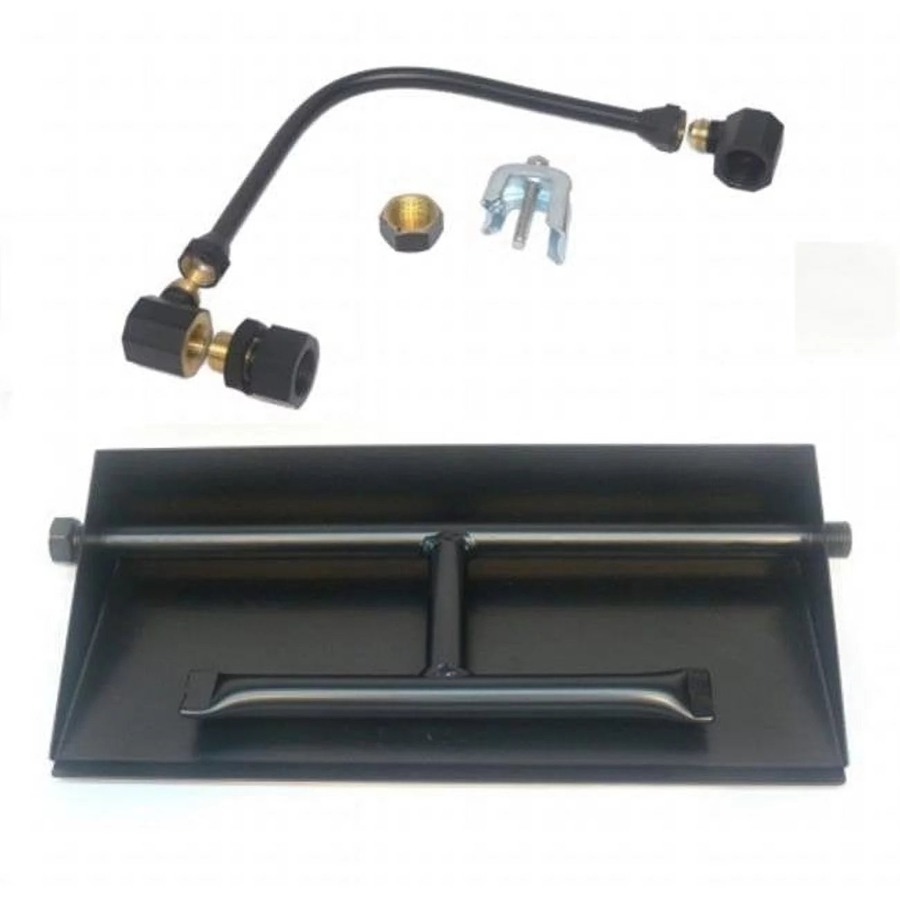 21 in. Powder Coated Dual Burner Pan Kit, Liquid Propane