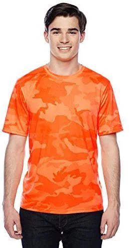 Champion Men's Essential Double Dry Tee_Safety Orange Camo_2XL