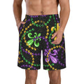 Kll Mardi Gras6 Men'S Casual Summer Beach Shorts Hawaiian Shorts With Pockets-Small