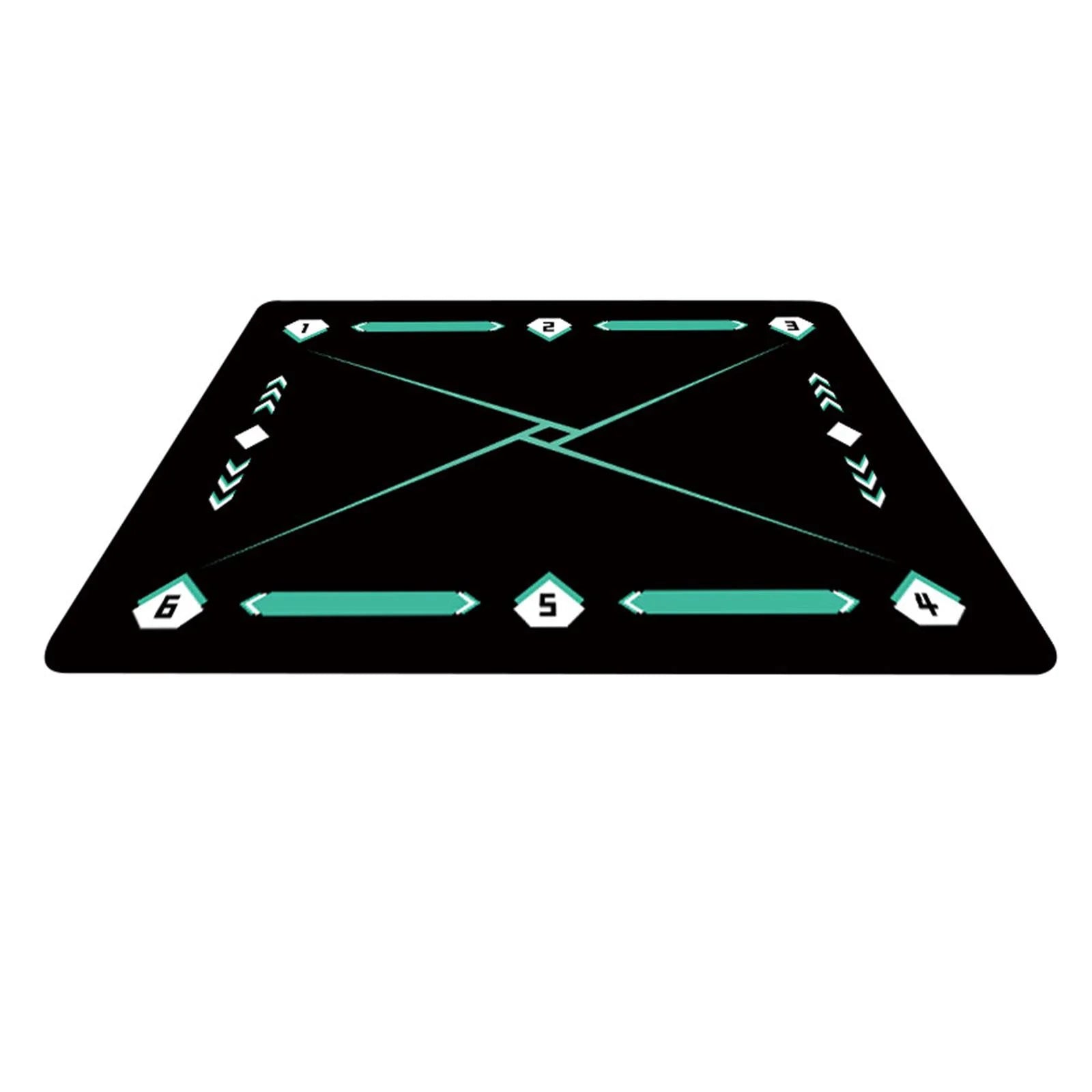 funtasica Football Footstep Training Mat Ball Control Training Indoor Anti Skid Practice Mat Dribble Training Mat for Athletes Children Black