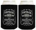 65th Birthday Presents Vintage 1959 Aged Perfectly 2-pack Can Coolie Drink Coolers Coolies Black
