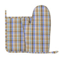 XMXY Oven Mitts and Pot Holders 2 Pcs Sets, Abstract Plaid Style Heat Resistant Silicone Cooking Gloves for Grill Baking BBQ Kitchen Decor