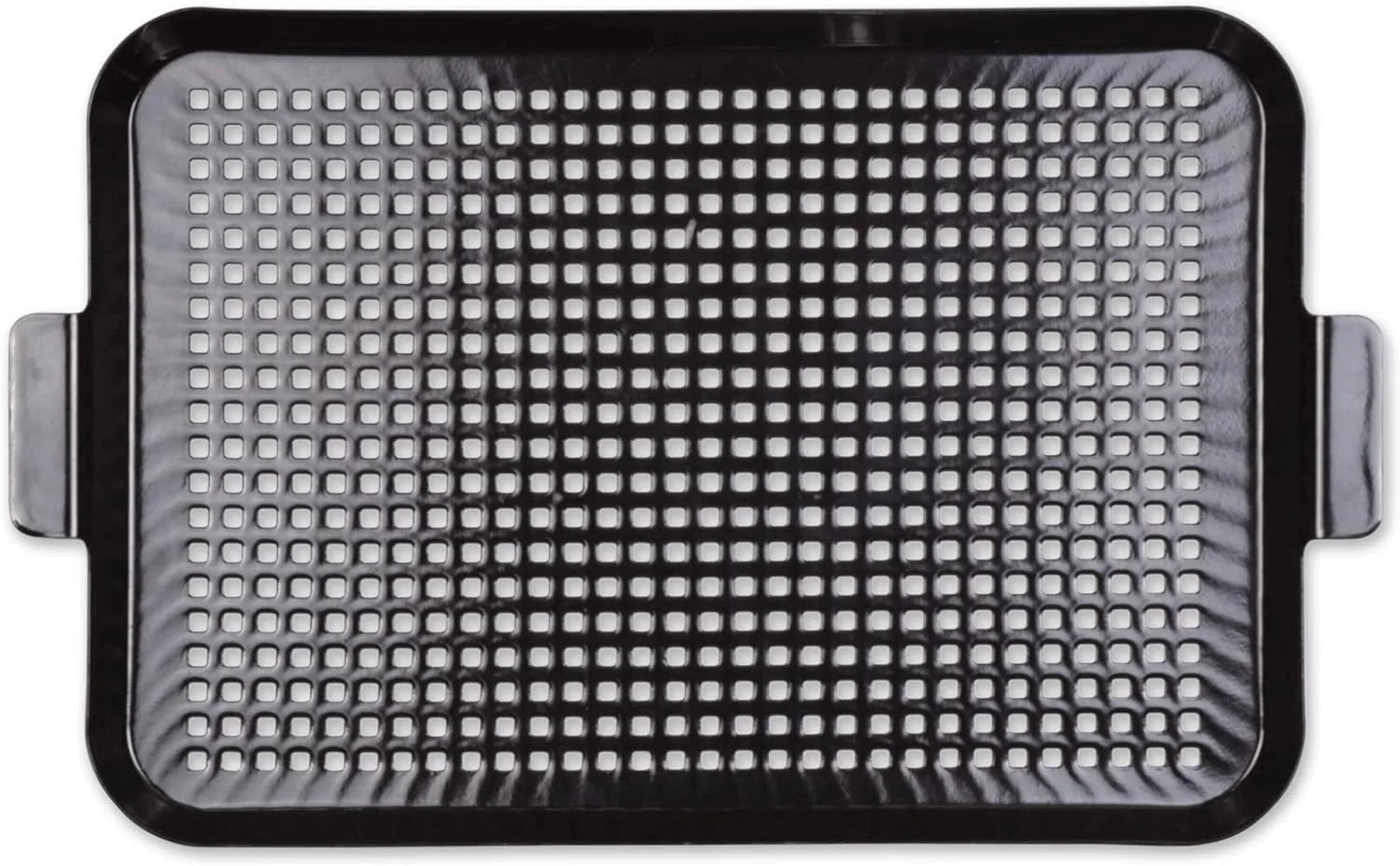 Porcelain Coated Steel BBQ Grill Tray/Pan, Outdoor Barbeque Grilling Accessories For Cooking Fish & Vegetables, Dishwasher Safe, Large, 19.5X11.75