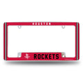Houston Basketball Rockets Chrome Metal License Plate Frame with Full Frame Team Color Graphics