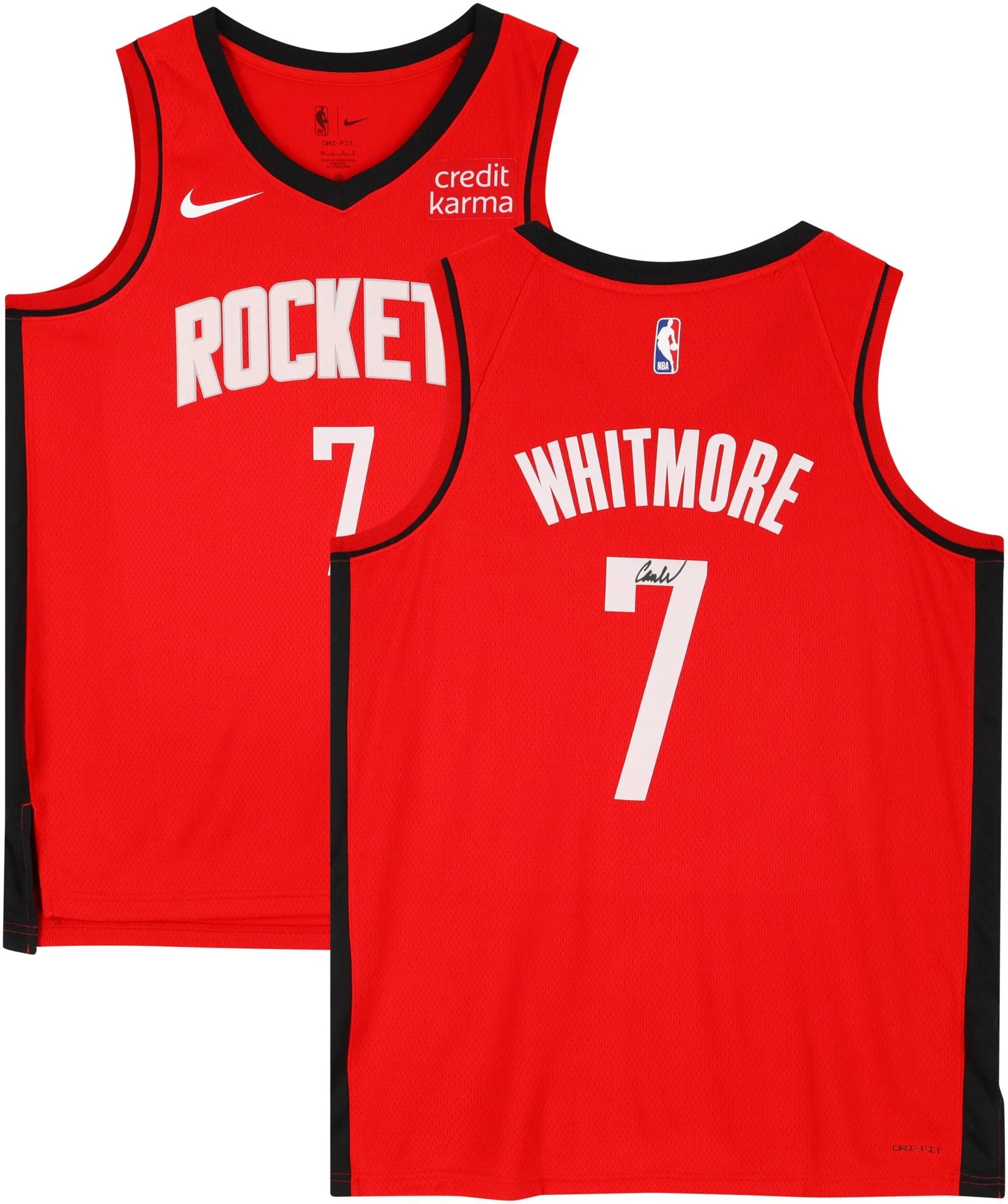 Cam Whitmore Houston Rockets Autographed Red Icon Edition Swingman Jersey - Fanatics Authentic Certified