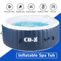 CO-Z 6x6ft PVC Round Inflatable Spa Tub w Heater & 120 Massaging Jets for Patio & More for 4-person Blue