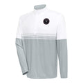 Men's Antigua White/Gray Inter Miami CF Bender Quarter-Zip Pullover Top