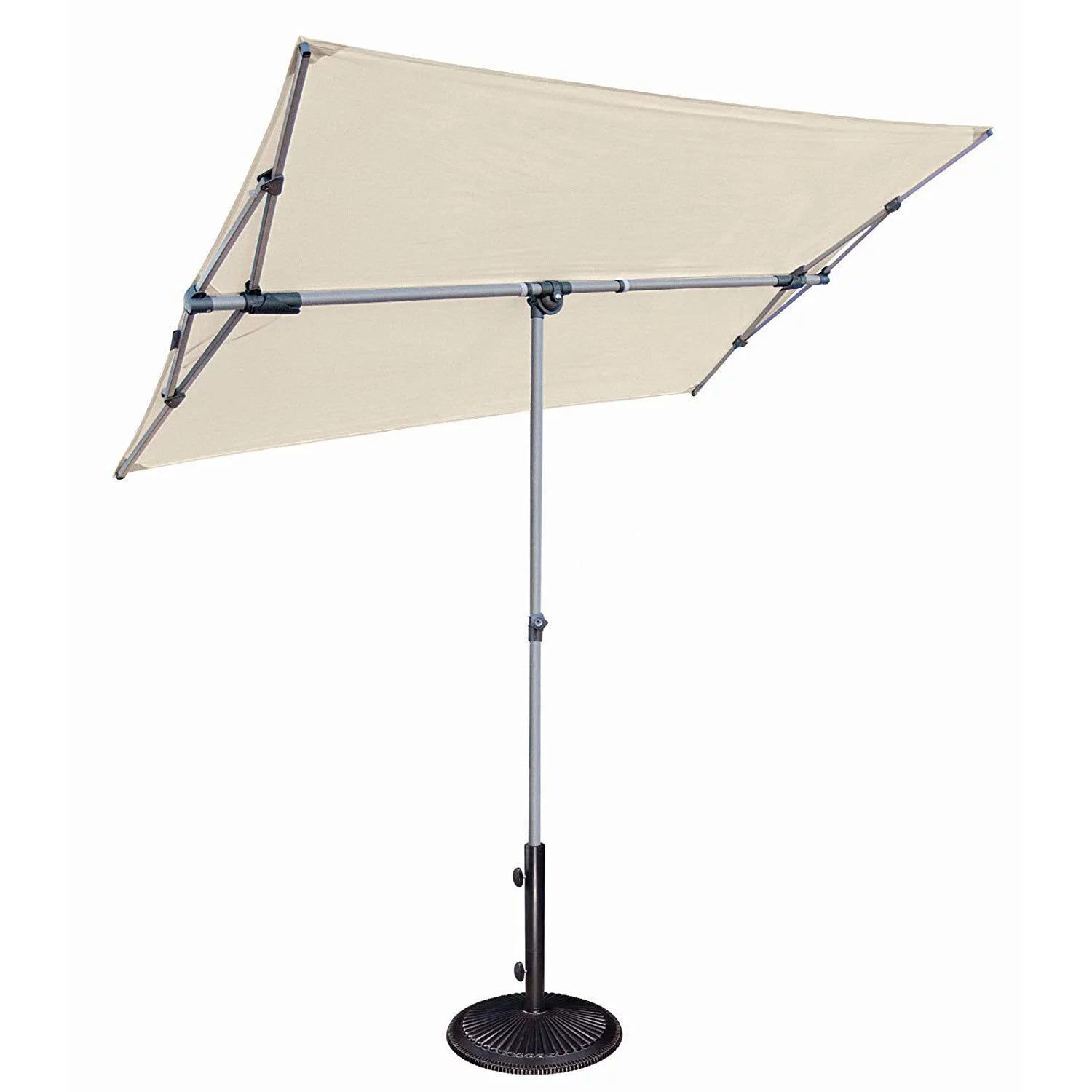 Simply Shade Capri Polyester Rectangle Balcony Umbrella in Platinum/Natural