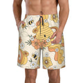 Kll Groovy Floral Men'S Casual Summer Beach Shorts Hawaiian Shorts With Pockets-Small