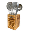 CB Accessories Utensil Holder in Rustic Wood for Cooking Tools Storage (Small)