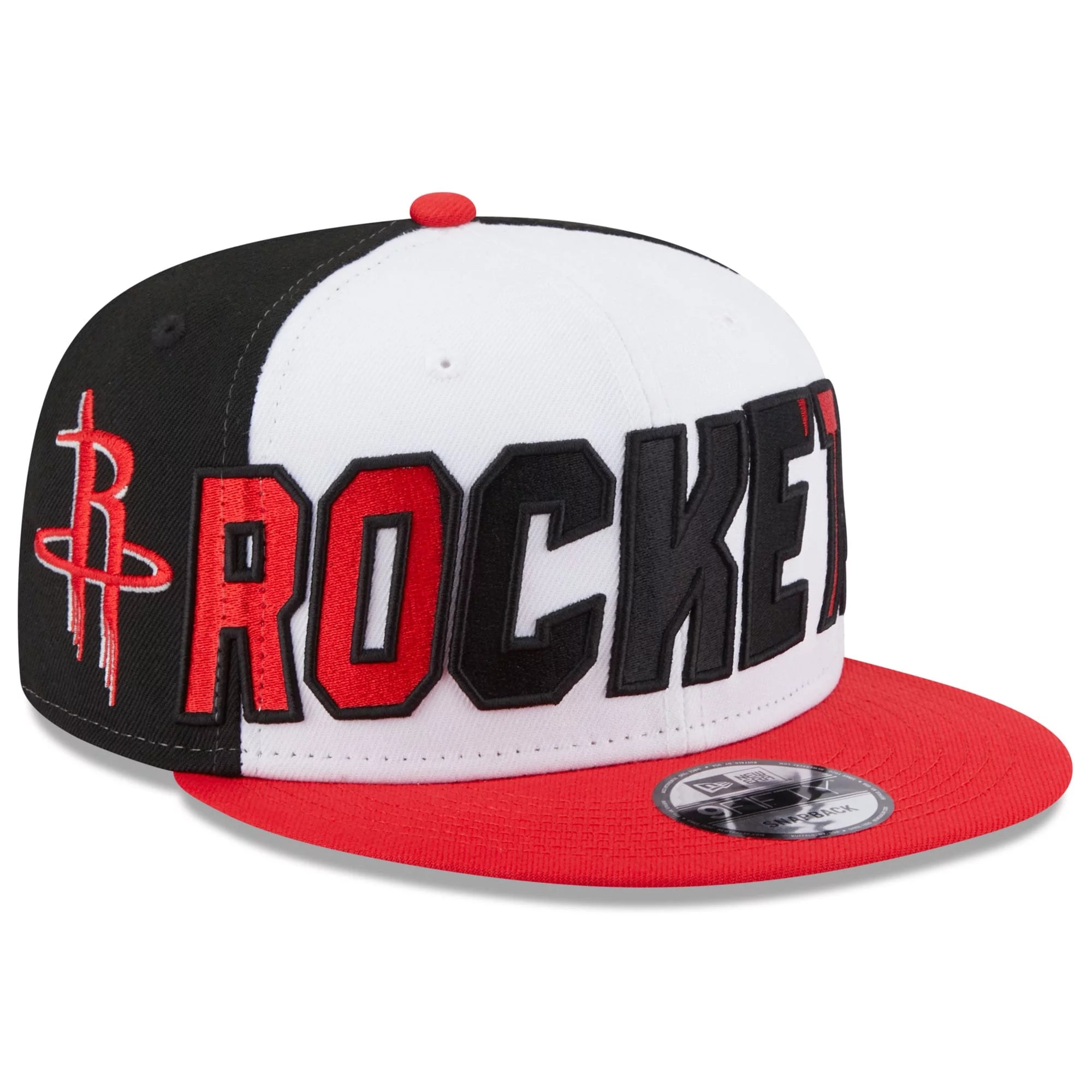 Men's New Era  White/Red Houston Rockets Back Half 9FIFTY Snapback Hat - OSFA