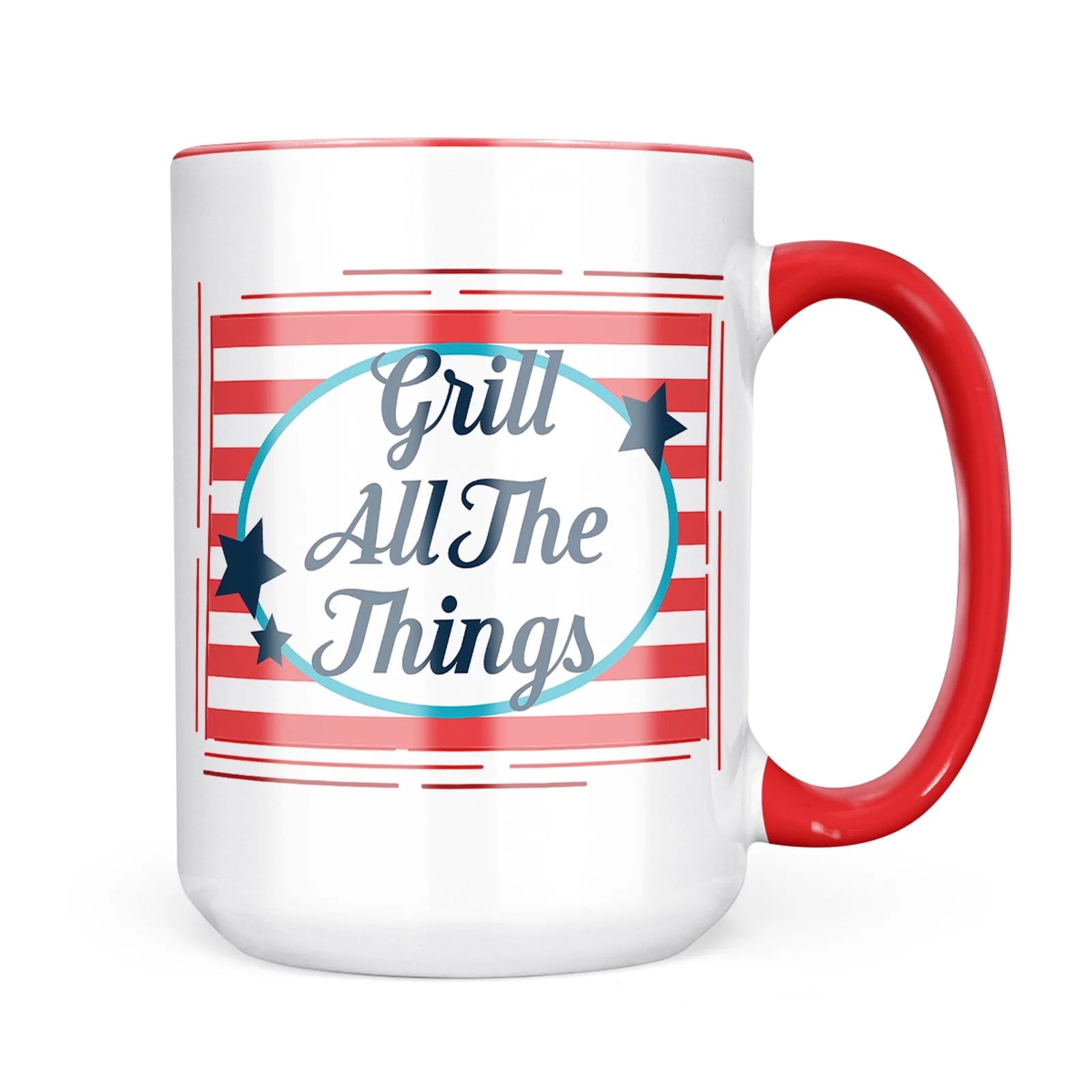 Christmas Cookie Tin Grill All The Things Fourth of July America Stars and Stripes Mug gift for Coffee Tea lovers