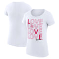 Women's G-III 4Her by Carl Banks White Houston Rockets Basketball Love Fitted T-Shirt