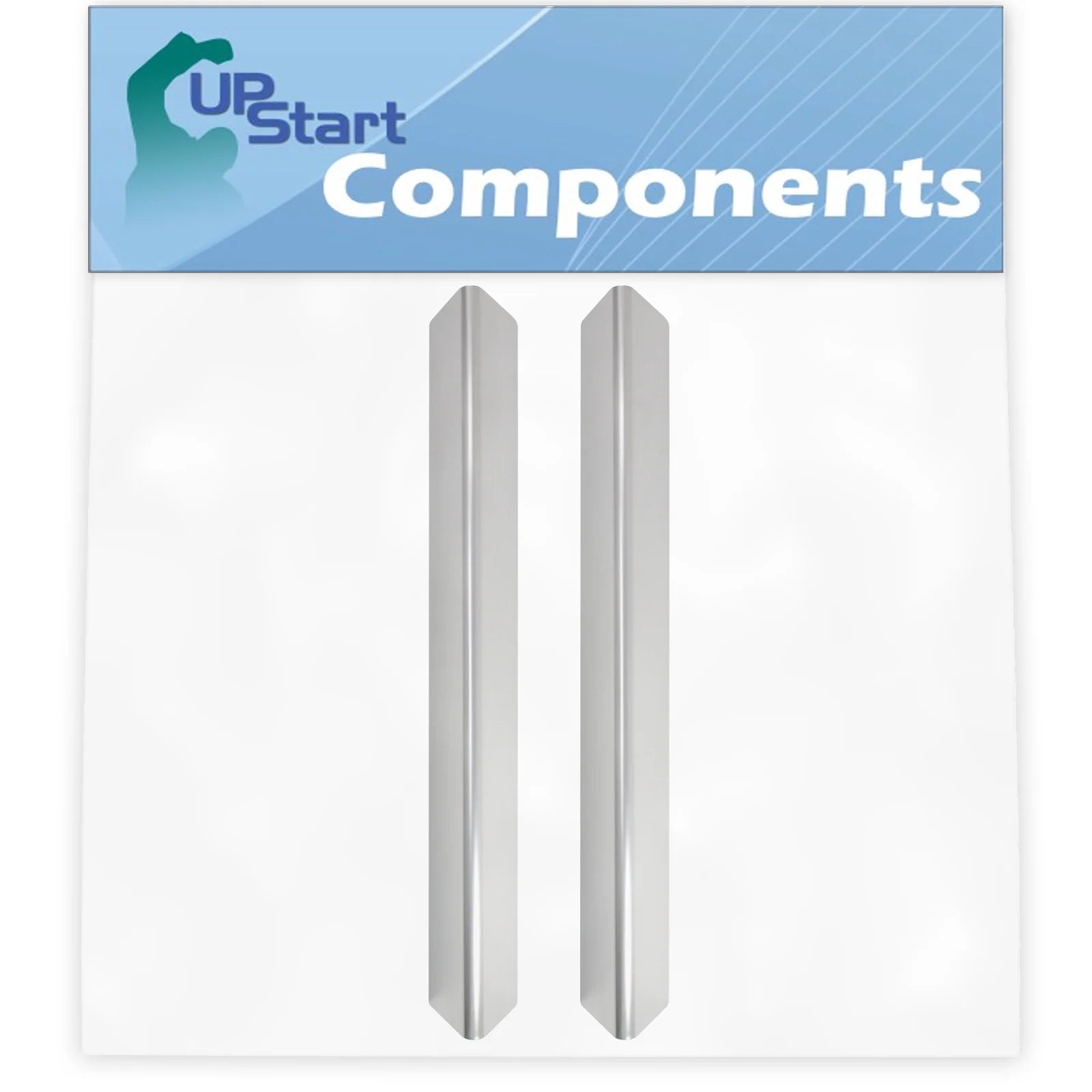 2-Pack BBQ Grill Heat Shield Plate Tent Replacement Parts for Weber Genesis E-310 2011-2013 - Compatible Barbeque Stainless Steel Flame Tamer, Flavorizer Bar, Vaporizer Bar, Burner Cover 17.5